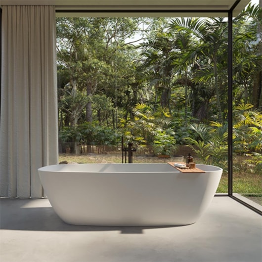 Banheira De Imersão Duramatt Amazônia Branco Fosco Acetinado Com Válvula Click Cor Especial Sabbia - Imagem principal - e75ee8d0-ecc8-4c56-a2ea-c7ca3b1be9ba