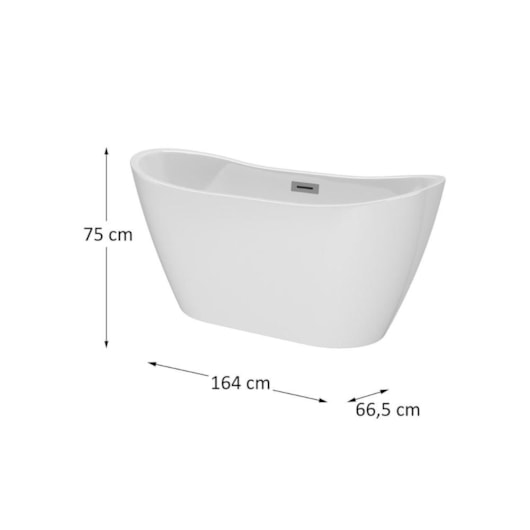 Banheira De Imersão Gel Coat Mavie Branca Ouro Fino 160cm - Imagem principal - 65593a70-cc39-4ef3-8e90-213bc6398035