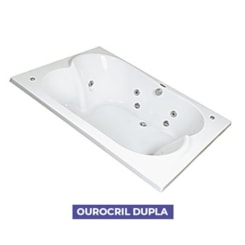 Banheira Dupla Ourocril Com Hidromassagem Top Line Ouro Fino 1.60x1.31cm
