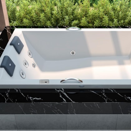 Banheira Dupla Pieta Com Aquecedor Jacuzzi 180x120x50cm