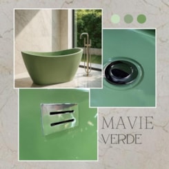 Banheira Imersão Mavie Verde Oliva Gel Coat Ouro Fino