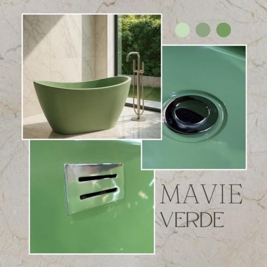 Banheira Imersão Mavie Verde Oliva Gel Coat Ouro Fino - Imagem principal - 41d7e7b3-82ea-43e1-85ea-313782ba1734