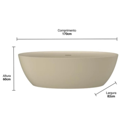 Banheira Itajai 2 Tan White Immersi 170x82x60cm - Imagem principal - 78410ca1-e485-4d14-a69d-4479bd224aca