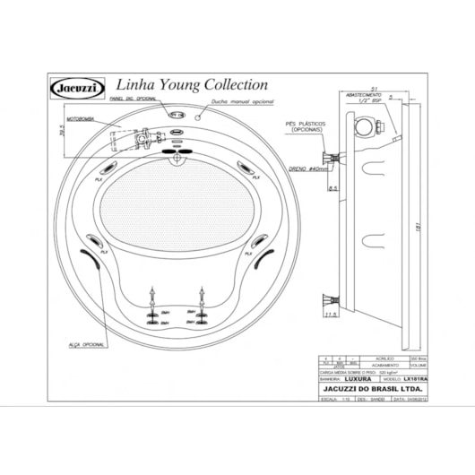 Banheira Luxura 60Hz Com Aquecedor Jacuzzi - Imagem principal - e3bde0cd-fbca-4d12-8094-2031b14c9cc7