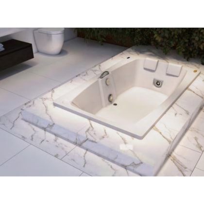 Banheira Mysia G1 Dupla Com Apoio de cabeça Jacuzzi 183x110x41cm