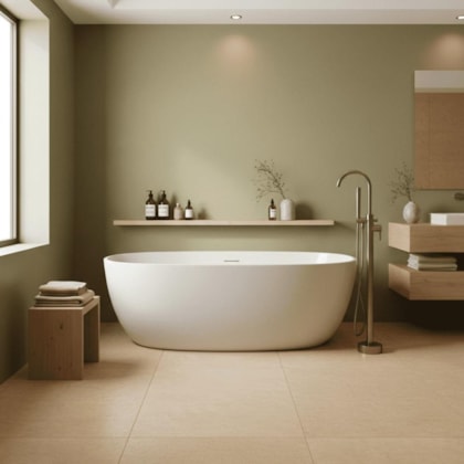 Banheira Taípe Glossy White Immersi 160cmX80cmx58cm