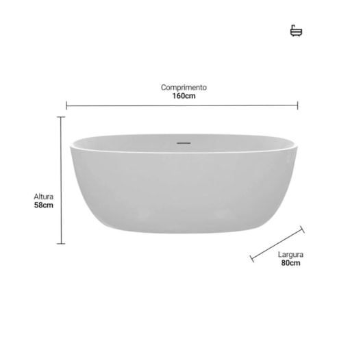 Banheira Taípe Glossy White Immersi 160cmX80cmx58cm - Imagem principal - 7e3d3c61-b307-44a0-bf89-0c7dbdea04ab