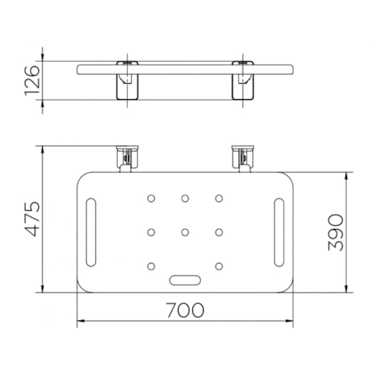 Banqueta Articulável De Acessibilidade Black Docol - Imagem principal - 527cf8ac-f932-463e-a996-4abdecc929e4