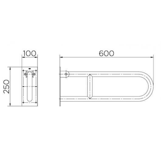 Barra De Apoio Articulada De Acessibilidade Benefit Inox Escovado Docol 60cm - Imagem principal - 4f61afca-d6a7-4652-b7f3-2b1eb7190da0