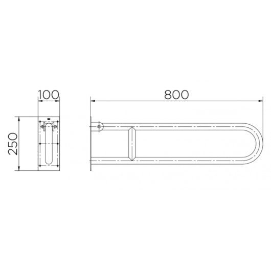 Barra De Apoio Articulada De Acessibilidade Benefit Inox Escovado Docol 80cm  - Imagem principal - d4bc2338-0a53-4883-a4ec-f1fd54026b40