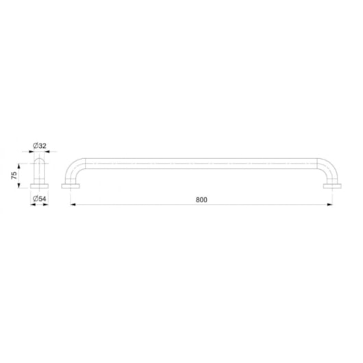 Barra De Apoio De Acessibilidade Para Banheiro Cromado Celite 80cm - Imagem principal - 619ff152-a71f-43c8-bb5c-c1dd8bc3b690