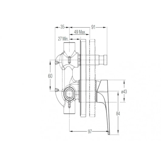 Base De Monocomando Para Banheira E Chuveiro Noronha/Riviera Cromado Celite - Imagem principal - b510997f-0180-4bb5-bb28-bef1b211b8ec