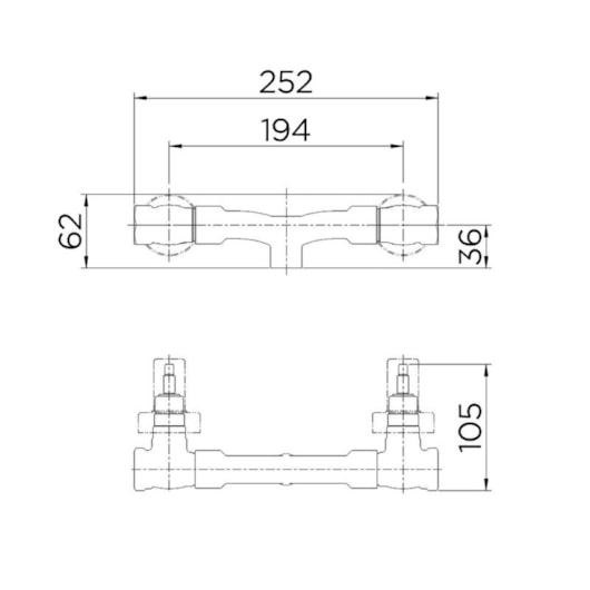 Base Misturador Para Chuveiro Ou Ducha Higiênica Roscável De Acionamento 1/2 Volta 3/4 DocolBase Docol - Imagem principal - 239194bf-76e7-43cb-b418-0cf7ee9336b1