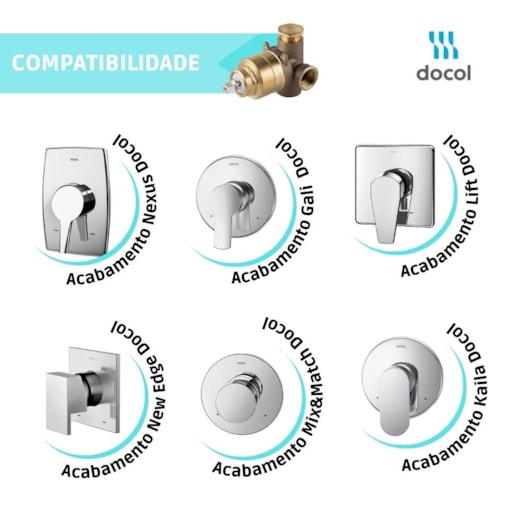 Base Monocomando Para Chuveiro 3/4 Baixa Pressão Docol - Imagem principal - c26f0c8b-6240-4b3e-9e54-5dd42876efb7