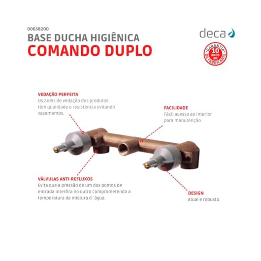 Base Para Ducha Higiênica Duplo Comando 4894.005 Deca - Imagem principal - a822aeb2-94af-4384-9451-2e9b51028157