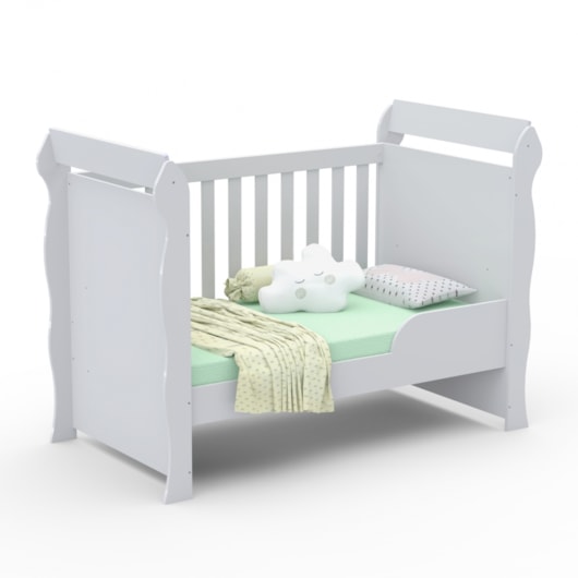 Berço Infantil Mini Cama Mirelli Branco Brilho Carolina Baby - Imagem principal - 28a8f241-64ad-4156-bb1b-5d089e2a29f7