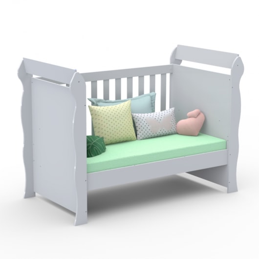 Berço Infantil Mini Cama Mirelli Branco Brilho Carolina Baby - Imagem principal - 18ebfa3c-557f-4328-b928-95f60eabfabd