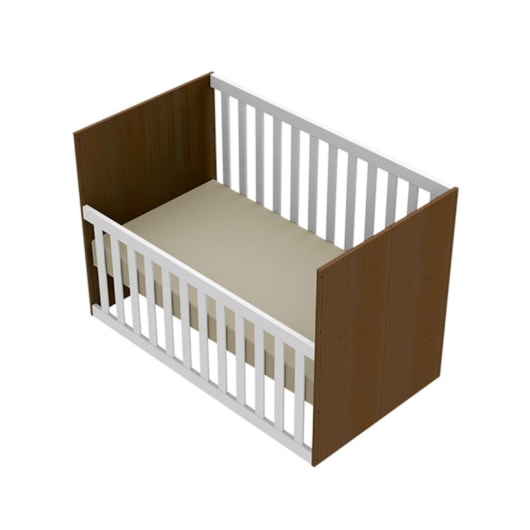 Berço Mini Cama Gabi Branco Fosco/amadeirado Carolina Baby - Imagem principal - 3181e963-89d3-4bd3-a186-22f9df054b28