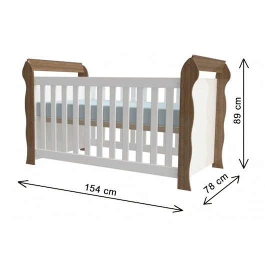 Berço Mini-Cama Lara Branco/Amadeirado Carolina Baby Cb001 - Imagem principal - 6e28b525-7e32-497e-a67c-95f12de1d727