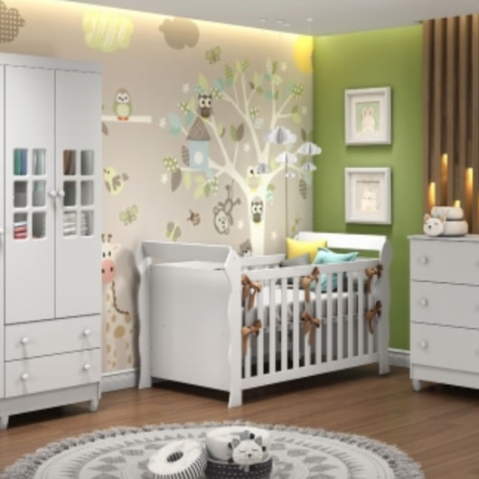 Berço Mini-Cama Lara Branco Brilho Carolina Baby Cb001 - Imagem principal - e702b832-2080-403b-9d96-4d721d733a20