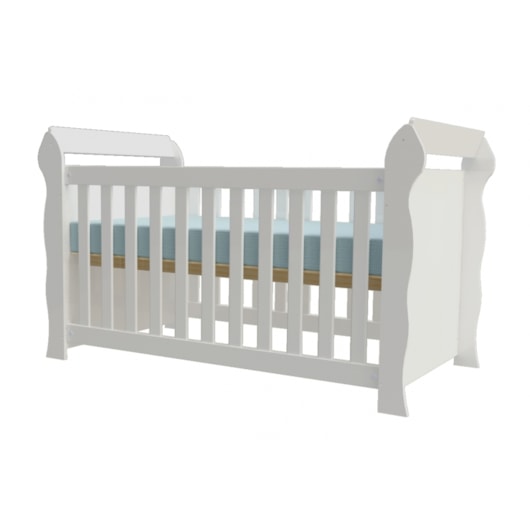 Berço Mini-Cama Lara Branco Brilho Carolina Baby Cb001 - Imagem principal - 411cfa67-8aae-4aca-a723-00d1e19c53ac