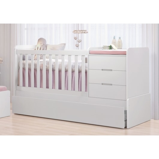 Berço Multifuncional Cléo Branco Fosco Carolina Baby - Imagem principal - 9fcf51d9-daa9-4a9d-94ef-d0bf43635fce