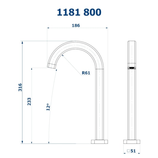 Bica Curva Alta Para Lavatório De Mesa Cromado Fani - Imagem principal - 717f5e24-752e-401f-bbd4-e66464f457a4