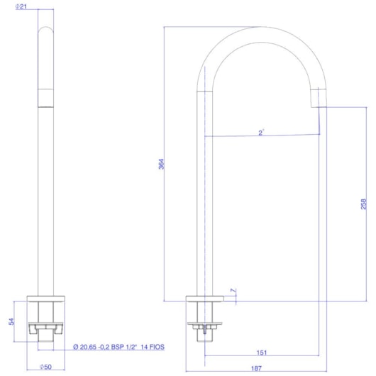 Bica de Mesa Para Lavatório M You Redonda Inox Deca - Imagem principal - 01e61eed-87e6-4987-a81c-a5dd611bcdc6