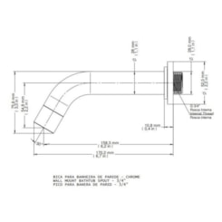 Bica Para Banheira De Parede Cromada Docol