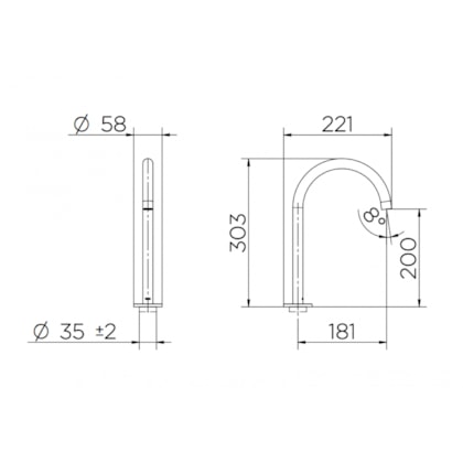 Bica Para Lavatório De Mesa Mix&Match Cromado Docol