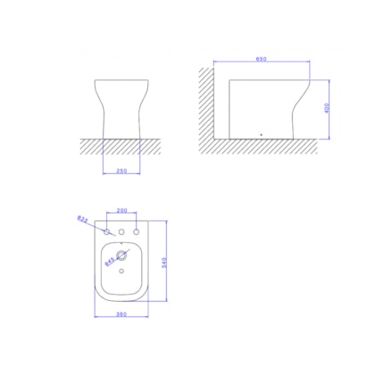 Bidê Axis Com 3 Furos B47 Branco Deca