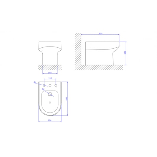 Bidê Carrara Com 3 Furos B.60 Branco Deca - Imagem principal - 0bc93178-f3fd-428a-be71-d01495ad9e77