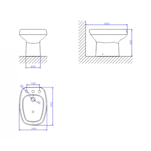 Bidê Monte Carlo Com 3 Furos Branco Deca - Imagem principal - 0e96a322-a616-4104-86b0-eff4fbd9931d