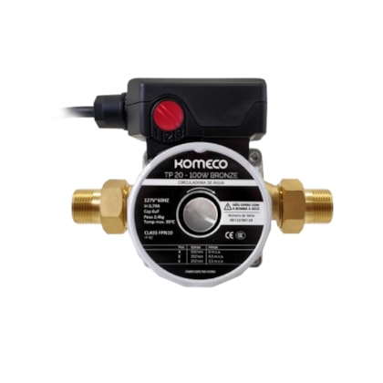 Bomba Circuladora De Agua TP20 Bronze Komeco 220V 