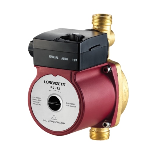 Bomba Pressurizador Água Fluxostato PL12 160W 12mca 1800L/h 127V Lorenzetti  - Imagem principal - c7710407-a039-4e0d-bf17-10d0d57ecf44