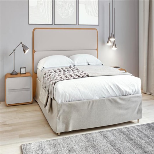 Cabeceira Casal Loop Amêndoa Clean E Corano Bege Móveis Lopas 160cm - Imagem principal - 7434f5ce-a17a-47db-b924-8966727abb41