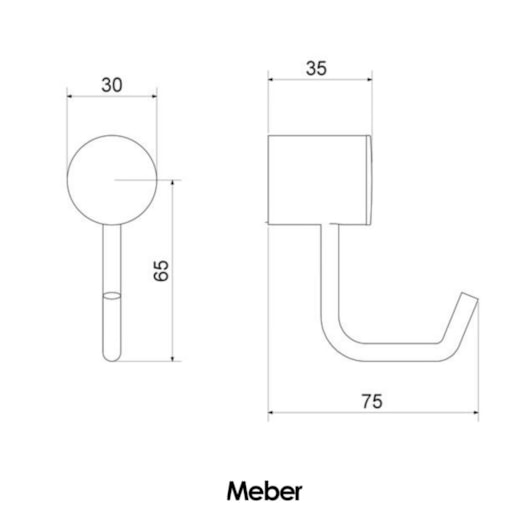 Cabide Acess Atria Preto Matte Meber - Imagem principal - 9e625460-234d-4625-a918-af1cac190a67