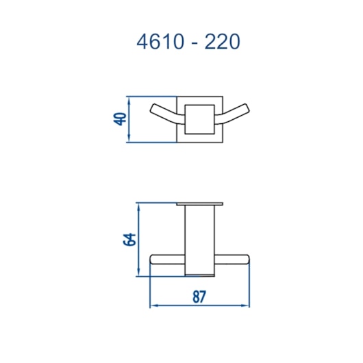 Cabide Duplo 4610 Bella 220  Preto Fosco Fani - Imagem principal - e4bce3a9-4e94-465c-a772-57a8499e04f0