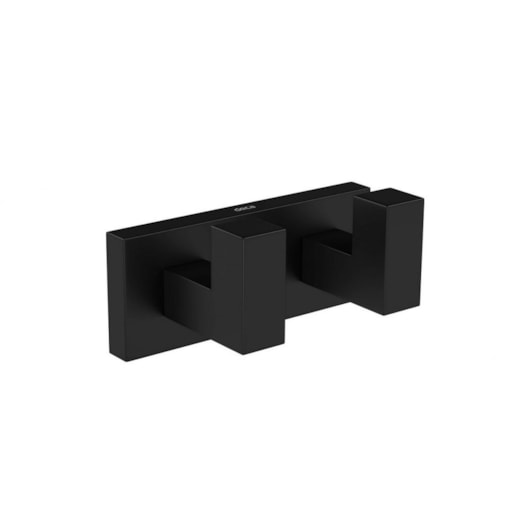 Cabide Duplo Para Banheiro Quadratta 2062 Black Matte Deca - Imagem principal - 3ab565f3-6c36-4009-8824-4fbbf8154c2e