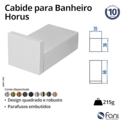 Cabide Para Banheiro Horus 450 4600 Cromado Fani