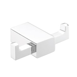 Cabideiro Duplo Com Pedras De Howlita Brancas Rbace20231 Branco Matte Rubinettos