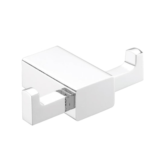 Cabideiro Duplo Com Pedras De Howlita Brancas Rbace20231 Branco Matte Rubinettos - Imagem principal - 83f229b8-6803-429e-8838-1563892b0e9c
