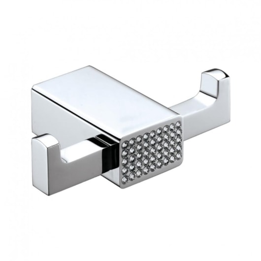 Cabideiro Duplo Cravejado Rbace20231 Cromado Rubinettos - Imagem principal - 54a2f532-8a1c-4b64-8a99-c6462eab1c58