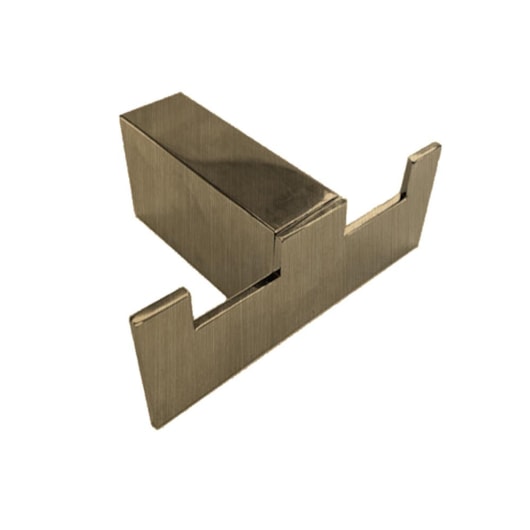 Cabideiro Duplo Kr567 Dourado Escovado Kromma - Imagem principal - 607accea-66f4-475e-b97a-6883c1f58edc