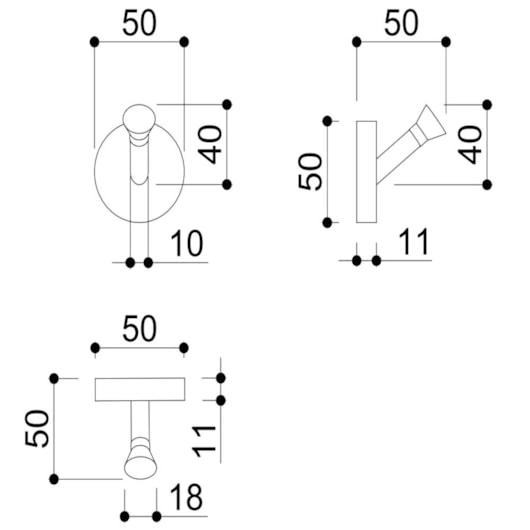 Cabideiro Simples Kr660 Champagne Matte Kromma - Imagem principal - 2c6abd73-5994-4bc3-a3f1-faede91b26b3