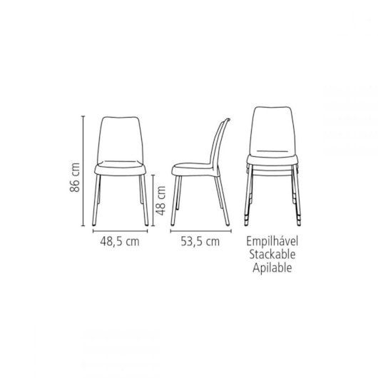 Cadeira De Polipropileno Com Pernas Anodizadas Vanda Branca Tramontina - Imagem principal - 371fe748-f9a0-4488-a2bf-05ef78b4fb59