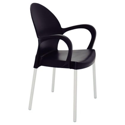 Cadeira Grace Com Braço Preta Tramontina