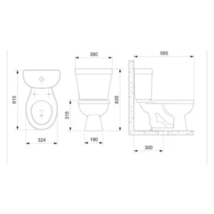 Caixa Acoplada Ecoflush 3/6 Litros Tp Infantil Branco Incepa