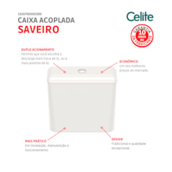 Caixa Acoplada Para Vaso Sanitário Saveiro 6 Litros Pergamon Celite