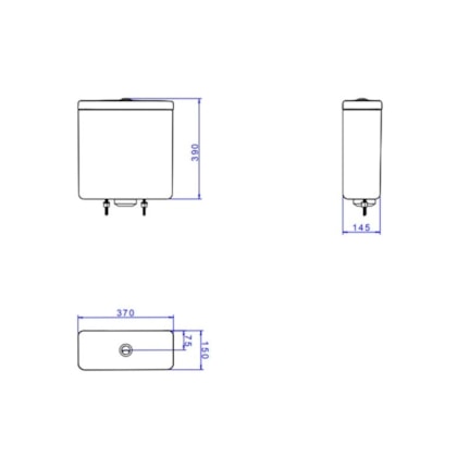 Caixa Acoplada Quadrada 3/6 Litros Marrom Fosco Gold Deca